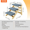 VEVOR Wooden Pet Steps, Convertible 2-in-1 Dog Staircase & Ramp for Access to Beds, Sofas, and Vehicles, Three-Step Design Supports Pets up to 150 lbs, Ideal for Small to Large Breeds