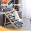 VEVOR Wooden Pet Steps and Ramp Combo, 2-in-1 Design, Foldable Access for Beds, Sofas, and Vehicles, 4-Step Structure for Pets of Small to Large Size, Supports up to 150 lbs