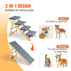 VEVOR Wooden Pet Steps and Ramp Combo, 2-in-1 Design, Foldable Access for Beds, Sofas, and Vehicles, 4-Step Structure for Pets of Small to Large Size, Supports up to 150 lbs