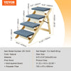 VEVOR Wooden Pet Steps and Ramp Combo, 2-in-1 Design, Foldable Access for Beds, Sofas, and Vehicles, 4-Step Structure for Pets of Small to Large Size, Supports up to 150 lbs