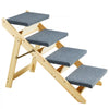 VEVOR Wooden Pet Steps and Ramp Combo, 2-in-1 Design, Foldable Access for Beds, Sofas, and Vehicles, 4-Step Structure for Pets of Small to Large Size, Supports up to 150 lbs