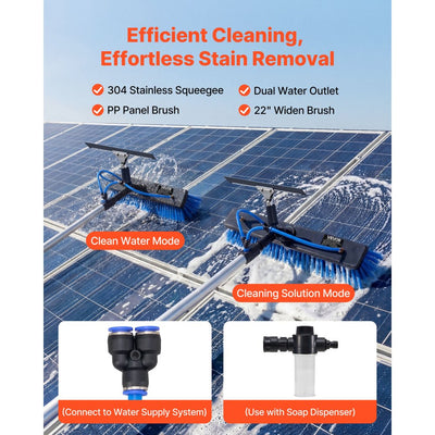 Vevor Solar Panel Cleaning Kit 15' Water Fed Pole Brush New – FactoryPure