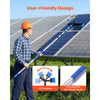 VEVOR Solar Panel Cleaning Kit, 33 ft, Water Fed Pole Kit with Cleaning Brush, Squeegee, Soap Dispenser, Extendable Aluminum Telescopic Pole, 180° Rotatable Brush Head, for Roof Mounted Solar Panels