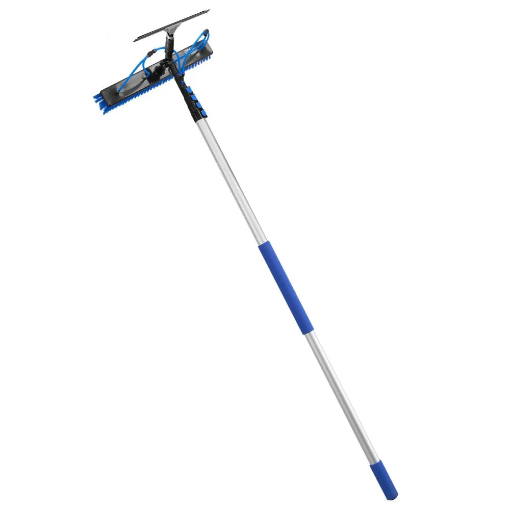 VEVOR Solar Panel Cleaning Kit, 26 ft, Water Fed Pole Kit with Cleaning Brush, Squeegee, Soap Dispenser, Extendable Aluminum Telescopic Pole, 180° Rotatable Brush Head, for Roof Mounted Solar Panels