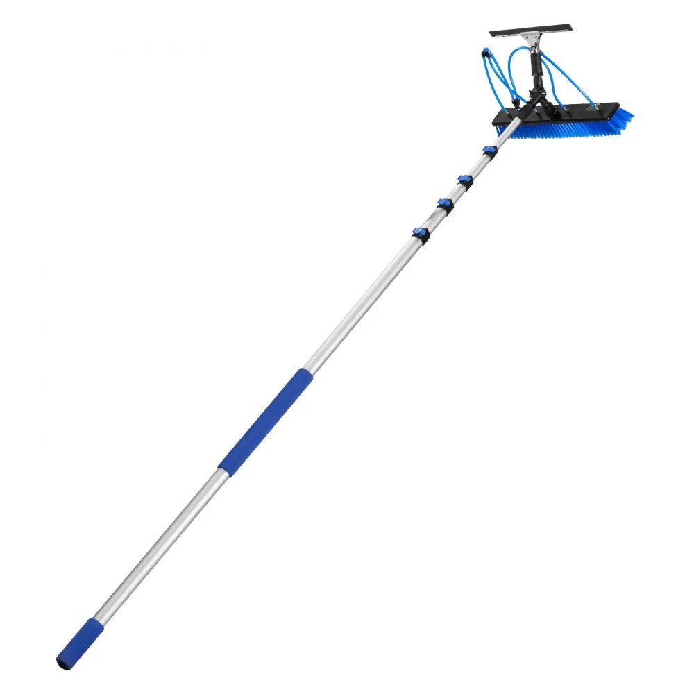 VEVOR Solar Panel Cleaning Kit, 26 ft, Water Fed Pole Kit with Cleaning Brush, Squeegee, Soap Dispenser, Extendable Aluminum Telescopic Pole, 180° Rotatable Brush Head, for Roof Mounted Solar Panels