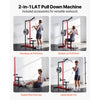 VEVOR LAT Pull Down Machine, 2-in-1 Row Cable Machine, Cable Machines Home Gym with 3-Level Adjustable Seat, 4-Level Adjustable Foam Roller, Load 500 lbs Lat Tower for Back, Chest, Tricep, Black Red