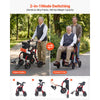 VEVOR 2-in-1 Rollator Walker & Transport Chair for Seniors, Foldable Rolling Walker Wheelchair, Lightweight Aluminum Mobility Walking Aid with Solid PU Wheels, Cup & Cane Holder - Supports 300LBS