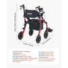 VEVOR 2-in-1 Rollator Walker & Transport Chair for Seniors, Foldable Rolling Walker Wheelchair, Lightweight Aluminum Mobility Walking Aid with Solid PU Wheels, Cup & Cane Holder - Supports 300LBS