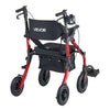 VEVOR 2-in-1 Rollator Walker & Transport Chair for Seniors, Foldable Rolling Walker Wheelchair, Lightweight Aluminum Mobility Walking Aid with Solid PU Wheels, Cup & Cane Holder - Supports 300LBS