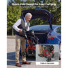 VEVOR 2-in-1 Rollator Walker & Transport Chair for Seniors, Foldable Rolling Walker Wheelchair, Lightweight Aluminum Mobility Walking Aid with Solid PVC Wheels, Cup & Cane Holder - Supports 300LBS
