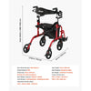 VEVOR 2-in-1 Rollator Walker & Transport Chair for Seniors, Foldable Rolling Walker Wheelchair, Lightweight Aluminum Mobility Walking Aid with Solid PVC Wheels, Cup & Cane Holder - Supports 300LBS