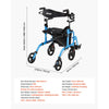 VEVOR 2-in-1 Rollator Walker & Transport Chair for Seniors, Foldable Rolling Walker Wheelchair, Lightweight Aluminum Mobility Walking Aid with Solid PVC Wheels, Cup & Cane Holder - Supports 300LBS