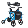 VEVOR 2-in-1 Rollator Walker & Transport Chair for Seniors, Foldable Rolling Walker Wheelchair, Lightweight Aluminum Mobility Walking Aid with Solid PVC Wheels, Cup & Cane Holder - Supports 300LBS