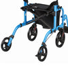 VEVOR 2-in-1 Rollator Walker & Transport Chair for Seniors, Foldable Rolling Walker Wheelchair, Lightweight Aluminum Mobility Walking Aid with Solid PVC Wheels, Cup & Cane Holder - Supports 300LBS