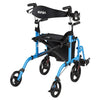 VEVOR 2-in-1 Rollator Walker & Transport Chair for Seniors, Foldable Rolling Walker Wheelchair, Lightweight Aluminum Mobility Walking Aid with Solid PVC Wheels, Cup & Cane Holder - Supports 300LBS