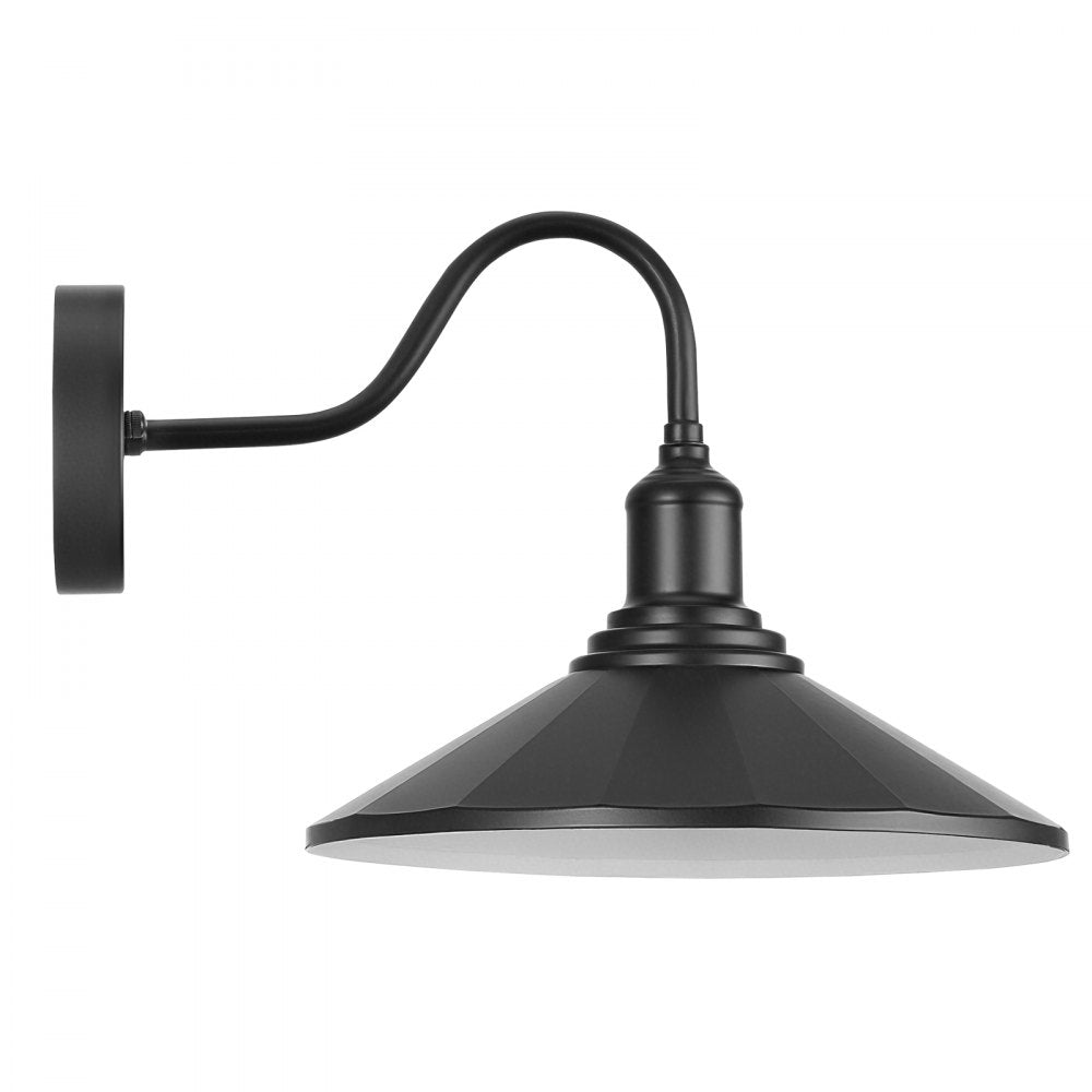 VEVOR Outdoor Barn Light, 11.5 in Diameter, 1-Pack Farmhouse Gooseneck Light Fixture, Exterior Wall Sconce, with Vintage Style, Anti-Rust, E26 Bulb Compatible for Porch, House, Entryway, Garage, Black