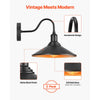 VEVOR Outdoor Barn Light, 11.5 in Diameter, 2-Pack Farmhouse Gooseneck Light Fixture, Exterior Wall Sconce, with Vintage Style, Anti-Rust, E26 Bulb Compatible for Porch, House, Entryway, Garage, Black
