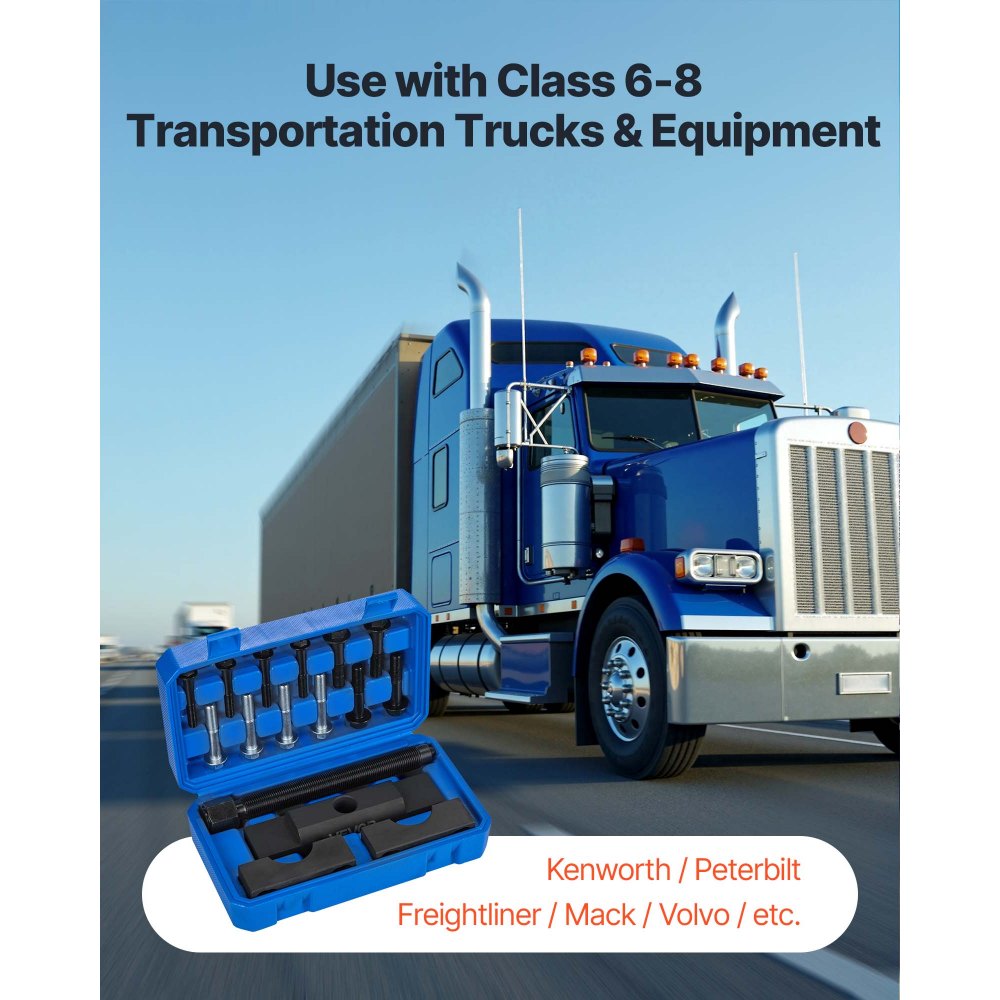 VEVOR Yoke Puller, Made for Class 6-8 Transportation Trucks and Equipment, Heavy Duty Yoke Removal Tool Kit, Automotive Yoke Puller Kit Compatible with Kenworth, Peterbilt, Freightliner, Mack, Volvo