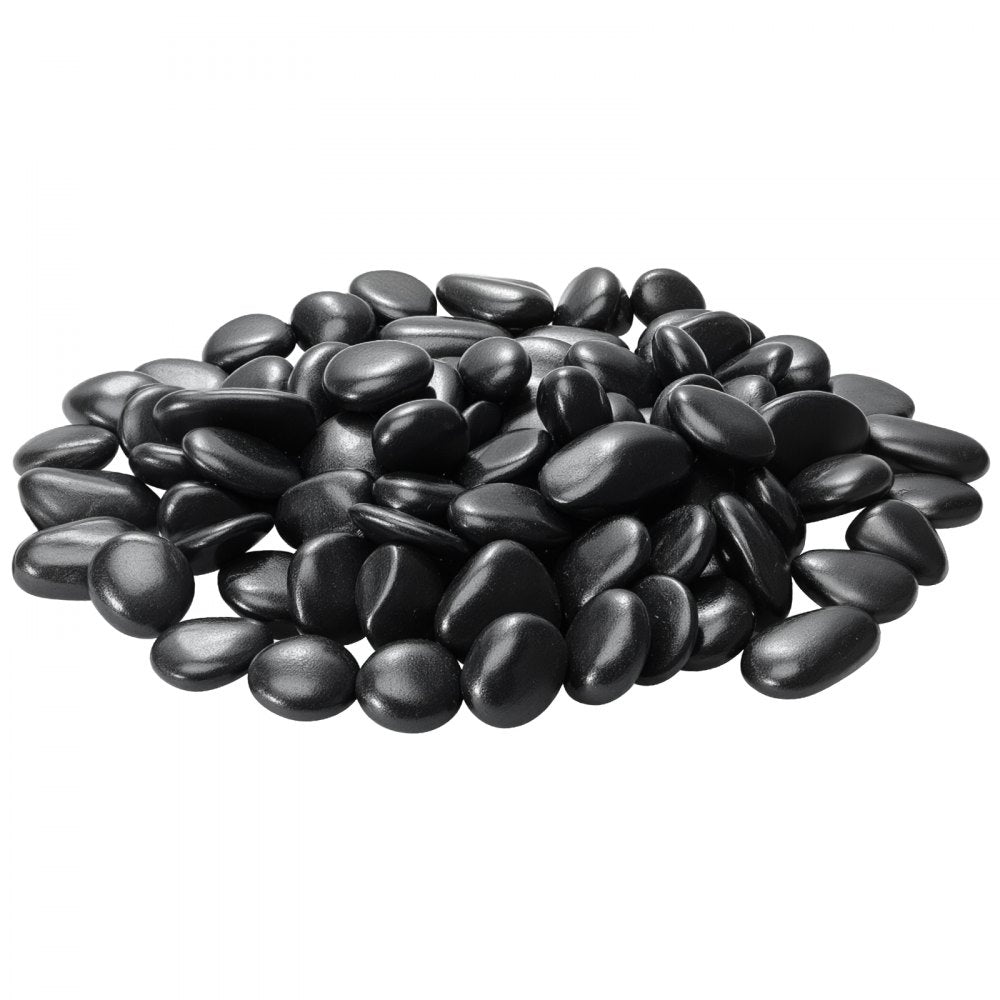 VEVOR Black River Rocks, 1-2 inch 15 lbs, Smooth & Polished Natural Pebble Stones, Decorative Garden Landscaping Stones, Paving Plant Rocks for Fish Tank, Flower Pots, Water Fountains, Pathways, Backyard