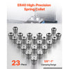 VEVOR ER40 Collet Set 1/8"-1" 23 Piece ER40 Spring Collet Chuck Set, for CNC Milling Machines & Drill Presses, 0.0006" TIR High Concentricity, Precision Lathe Chuck Tool with Storage Case, Alloy Steel
