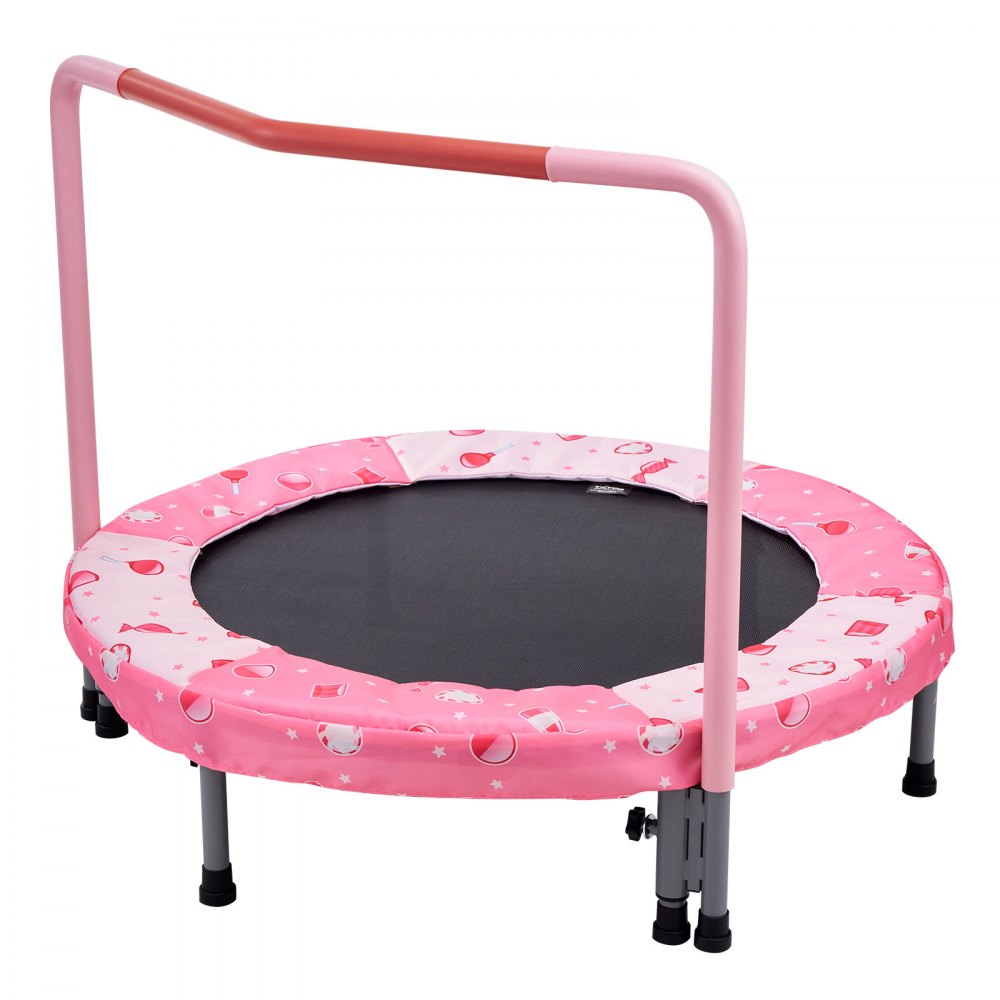 VEVOR 36" Kids Trampoline, 3FT Indoor Outdoor Trampoline, Foldable Mini Trampoline with Handle, Rebounder Trampoline for Toddlers, Birthday Gift for 3+ Years Children, Boys Girls for Fun, Red