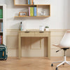 VEVOR Small Desk with Drawers, Kids Desk for Bedroom, Modern Simple Study Table for Drawing, Reading, Writing, Rectangle MDF Furniture Study Storage Table for Home, Office, Light Wood