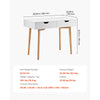 VEVOR Small Desk with Drawers, Kids Desk for Bedroom, Wooden Simple Study Table for Drawing, Reading, Writing, Rectangle MDF Furniture Study Storage Table for Home, Office, White + Wood