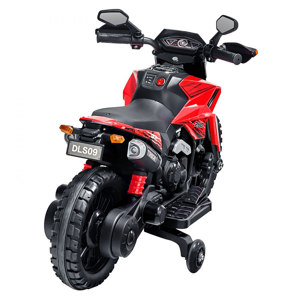VEVOR Kids Ride On Motorcycle, 6V Battery Powered Electric Motorcycle with Speed Up to 3mph, Detachable Training Wheels, Headlight, LED Light, Music, Bluetooth, Gift for Children Boys Girls Aged 3-4