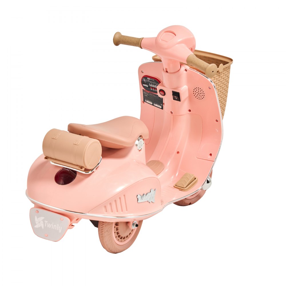 VEVOR Kids Ride On Motorcycle, 6V Battery Powered Electric Motorcycle Trike with Speed Up to 2mph, Headlight, LED Light, Music, Bluetooth, Basket, 3 Wheel Ride on Toys for Children Boys Girls Aged 3-4