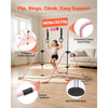 VEVOR Gymnastic Bars for Kids, 140 lbs Capacity Folding Training Kip Bar, Adjustable Height Gymnastic Horizontal Bar for Home, Training Equipment for Indoor and Outdoor, Easy to Assemble, Pink