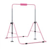 VEVOR Gymnastic Bars for Kids, 140 lbs Capacity Folding Training Kip Bar, Adjustable Height Gymnastic Horizontal Bar for Home, Training Equipment for Indoor and Outdoor, Easy to Assemble, Pink