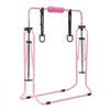 VEVOR Gymnastic Bars for Kids, 140 lbs Capacity Folding Training Kip Bar, Adjustable Height Gymnastic Horizontal Bar for Home, Training Equipment for Indoor and Outdoor, Easy to Assemble, Pink