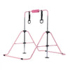 VEVOR Gymnastic Bars for Kids, 140 lbs Capacity Folding Training Kip Bar, Adjustable Height Gymnastic Horizontal Bar for Home, Training Equipment for Indoor and Outdoor, Easy to Assemble, Pink