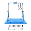 VEVOR Gymnastic Bars for Kids, 140 lbs Capacity Folding Training Kip Bar with Mat, Adjustable Height Gymnastic Horizontal Bar for Home, Training Equipment for Indoor Outdoor, Easy to Assemble, Blue
