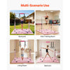 VEVOR Gymnastic Bars for Kids, 140 lbs Capacity Folding Training Kip Bar with Mat, Adjustable Height Gymnastic Horizontal Bar for Home, Training Equipment for Indoor Outdoor, Easy to Assemble, Pink