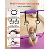 VEVOR Gymnastic Bars for Kids, 140 lbs Capacity Folding Training Kip Bar with Mat, Adjustable Height Gymnastic Horizontal Bar for Home, Training Equipment for Indoor Outdoor, Easy to Assemble, Purple