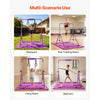 VEVOR Gymnastic Bars for Kids, 140 lbs Capacity Folding Training Kip Bar with Mat, Adjustable Height Gymnastic Horizontal Bar for Home, Training Equipment for Indoor Outdoor, Easy to Assemble, Purple