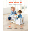 VEVOR Montessori Weaning Table and Chair Set, 3 In 1 Wooden Toddler Table and Chairs with Chalkboard, Adjustable Height Montessori Table for Ages 1-5, Ideal for Drawing, Reading, Eating - White
