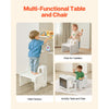 VEVOR Montessori Weaning Table and Chair Set, 3 In 1 Wooden Toddler Table and Chairs with Chalkboard, Adjustable Height Montessori Table for Ages 1-5, Ideal for Drawing, Reading, Eating - White