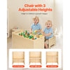 VEVOR Montessori Weaning Table and Chair Set, Wooden Toddler Table and Chair Set with 2 Chairs, Adjustable Height Montessori Chair and Activity Table, Ideal for Reading, Eating, Playing - Natural