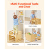 VEVOR Montessori Weaning Table and Chair Set, Wooden Toddler Table and Chair Set with 2 Chairs, Adjustable Height Montessori Chair and Activity Table, Ideal for Reading, Eating, Playing - Natural