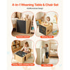 VEVOR Montessori Weaning Table and Chair Set, Wooden, Kids Table and Chair Set for Toddlers 1-5, Step Stool with Blackboard and Storage Space, Easy to Clean, for Eating, Drawing, Reading, Playing