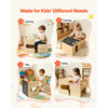 VEVOR Montessori Weaning Table and Chair Set, Wooden, Kids Table and Chair Set for Toddlers 1-5, Step Stool with Blackboard and Storage Space, Easy to Clean, for Eating, Drawing, Reading, Playing