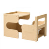 VEVOR Montessori Weaning Table and Chair Set, Wooden, Kids Table and Chair Set for Toddlers 1-5, Step Stool with Blackboard and Storage Space, Easy to Clean, for Eating, Drawing, Reading, Playing
