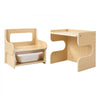 VEVOR Montessori Weaning Table and Chair Set, Wooden, Kids Table and Chair Set for Toddlers 1-5, Step Stool with Blackboard and Storage Space, Easy to Clean, for Eating, Drawing, Reading, Playing