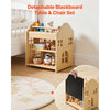 VEVOR Montessori Weaning Table and Chair Set, Wooden, 3 in 1 Kids Table and Chair Set for Toddlers 1-5, with Detachable Chalkboard, 0°& 35°Angles, Easy to Clean, for Eating Drawing Reading Playing