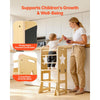 VEVOR Toddler Tower, Wooden, 4 in 1 Kitchen Step Stool for Kids 1-5, Montessori Weaning Table and Chair Set, Learning Standing Tower with Chalkboard, Easy to Clean, for Bathroom and Kitchen Counter