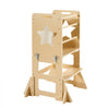 VEVOR Toddler Tower, Wooden, 4 in 1 Kitchen Step Stool for Kids 1-5, Montessori Weaning Table and Chair Set, Learning Standing Tower with Chalkboard, Easy to Clean, for Bathroom and Kitchen Counter