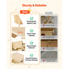 VEVOR Toddler Tower, Wooden, Adjustable Kitchen Step Stool for Kids 1-5, Montessori Weaning Table and Chair Set, Learning Standing Tower with Chalkboard, Backrest, for Bathroom and Kitchen Counter