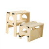 VEVOR Toddler Tower, Wooden, Adjustable Kitchen Step Stool for Kids 1-5, Montessori Weaning Table and Chair Set, Learning Standing Tower with Chalkboard, Backrest, for Bathroom and Kitchen Counter